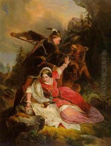 Rettung Vor Dem Baren by Franz Joseph Dobiaschofsky