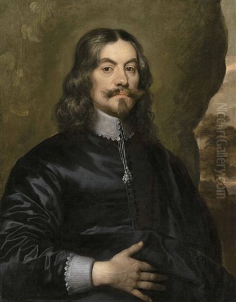 Portrait Of A Gentleman, Traditionally Identified As Lucius Cary, 2nd Viscount Falkland (c. 1610-1643), Half-length, In Black - view 1