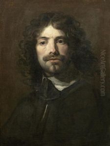 Portrait Of The Artist, Bust-length, In A Black Tunic And White Collar