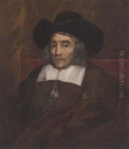 Portrait Of Lord Sherborne In A Brown Doublet With White Collar And Black Hat