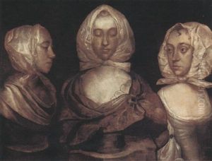 Portrait Of Mary Done In Three Positions by William Dobson