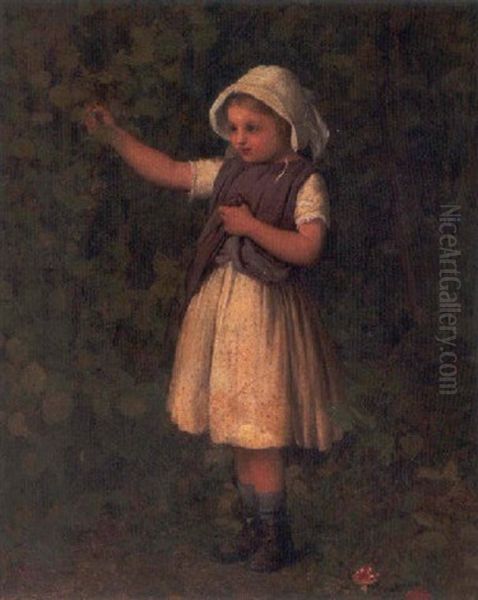 Young Girl Picking Grapes - view 1