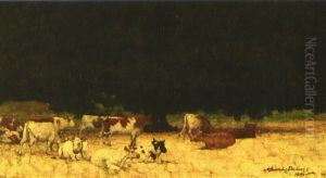 Ruhendes Vieh Unter Baumen An Einem Sommertag by Alexander Brownlie Docharty