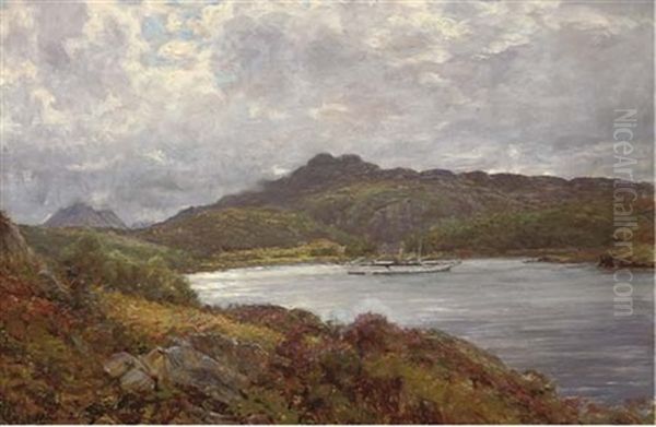 A Yacht On A Highland Loch - view 1