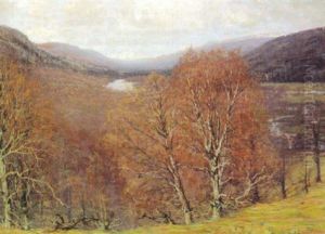 Schottische Tallandschaft An Einem Prachtvollen Herbsttag by Alexander Brownlie Docharty