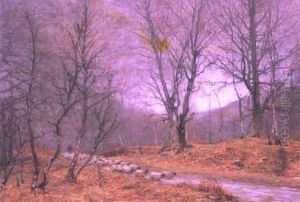 A Woodland Road, Springtime by Alexander Brownlie Docharty