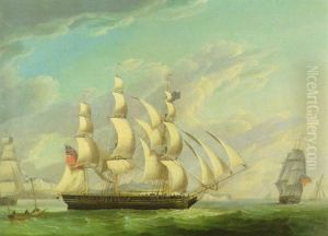A Three-master, Said To Be Cracker, In Three Position Off Dover A Three-master, Said To Be Cracker, In Three Position Off Dover
