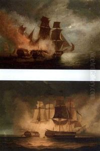 Classic Napoleonic Frigate Action - H.m.s. "amethyst" Taking The French Frigate "thetis", 10th November, 1808 (+ H.m.s. "amethyst" Taking The French Frigate "niemen", 6th April, 1809; Pair)