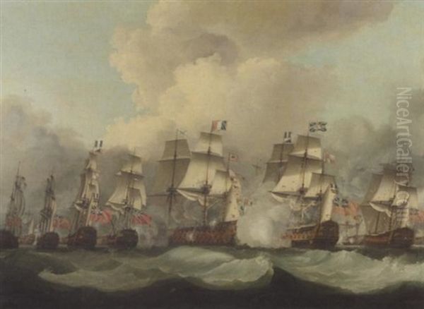 Lord Howe's Victory, The Glorious 1st June, 1794: "queen Charlotte" In Close Action With "montagne" - view 1