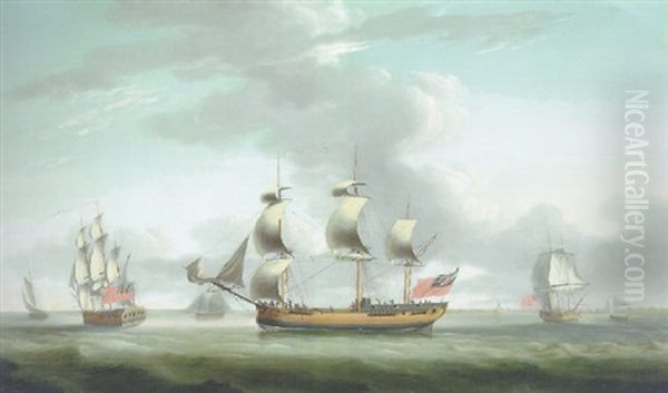 Three Views Of A British Merchantman - view 1