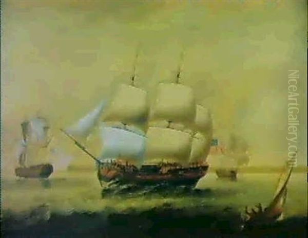 A Merchantman In Three Positions - view 1