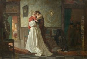 Family In A Period Interior by Karl Emil Doepler the Elder