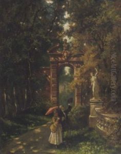 A Romantic Stroll by Karl Emil Doepler the Elder