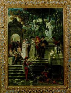 An Italian Renaissance Garden Party by Karl Emil Doepler the Elder