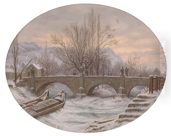 Winterlandschaft Mit Steinbrucke - view 1