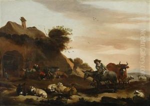 Herder With Flock by Jacob van der Does the Elder