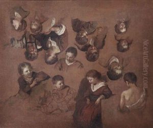 A Modello: Fourteen Children's Busts And Heads