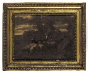 An Italianate Landscape With A Drover And His Herd