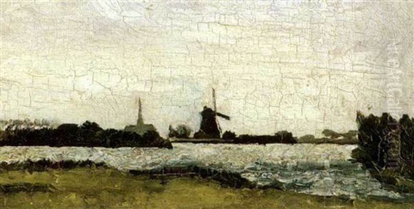 Riverlandscape With Windmill - view 1