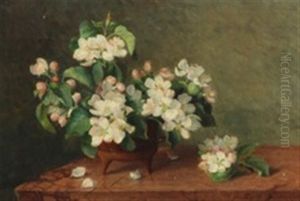 Flowers On Stone Sill by Augusta Dohlmann