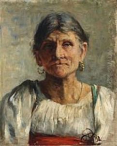 Portrait Of An Italian Woman by Augusta Dohlmann
