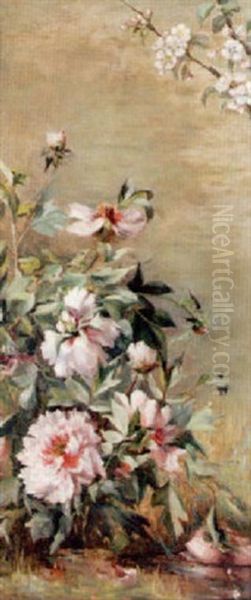 Blomsterstilleben Med Korsbarskvist Och Pioner - view 1