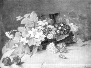 Floral Still Life On A Ledge by Augusta Dohlmann