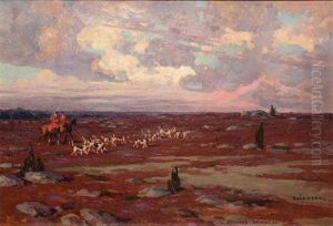 Chiens De Meute Et Sonneurs by Edouard Edmond Doigneau