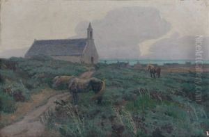Chapelle En Bretagne by Edouard Edmond Doigneau