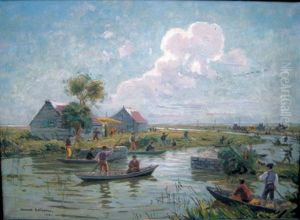 Partie De Chasse En Barques En Camargue