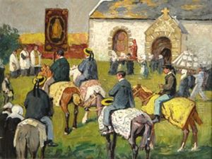 Jour De Pardon En Bretagne by Edouard Edmond Doigneau