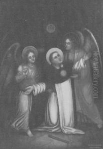 St. Thomas Aquinas Being Girded By Angels