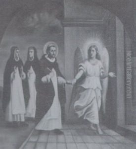 An Angel Leading A Dominican Saint An Angel Leading A Dominican Saint