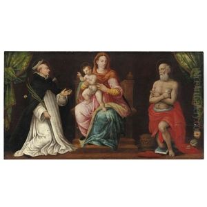 Madonna Col Bambino Tra San Pietro Martire E San Gerolamo by Giovanni Angelo Dolce