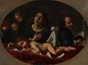 The Sleeping Infant Saint John With Saints Elizabeth And Zacharias And Cherubs