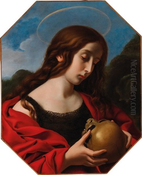 Mary Magdalene In Black And Red Robes Contemplating A Skull (in Collaboration W/workshop) - view 1