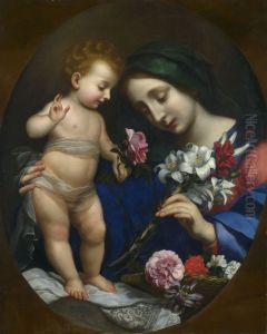 The Virgin And Child With Flowers The Virgin And Child With Flowers