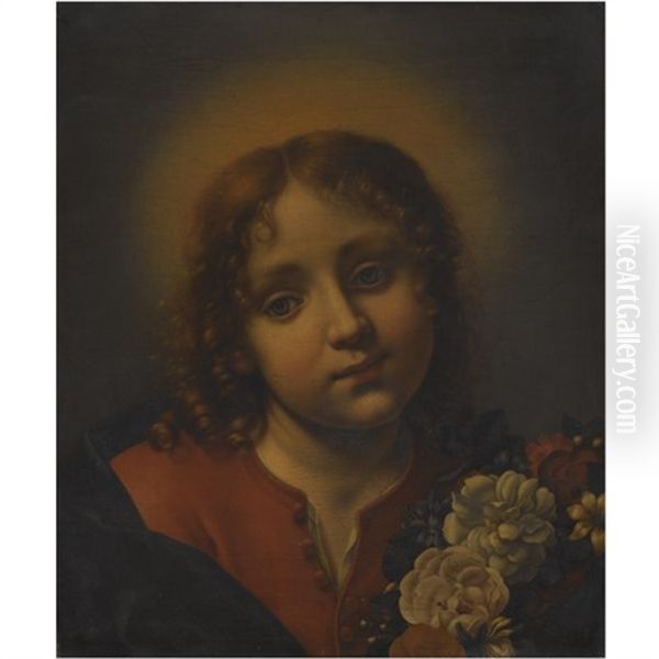 Christ, As A Boy Holding A Garland Of Flowers - view 1