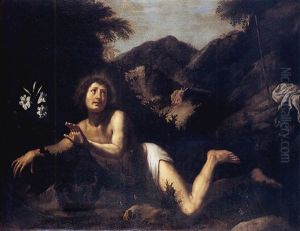 Scene De La Vie De Saint Antoine: Saint Antoine Se Jetant Dans Un Buisson De Ronces by Carlo Dolci