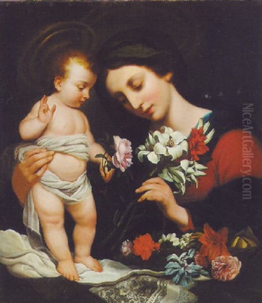 Madonna And Child With Flowers - view 1