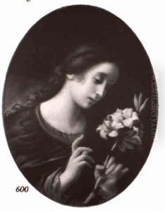 Portrait Of Maiden With A Lily by Carlo Dolci