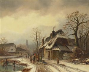 Winterliche Dorfstrase Winterliche Dorfstrase
