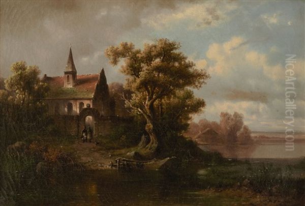 Kirche Am Ufer, Im Hintergrund Die Turme Der Frauenkirche - view 1