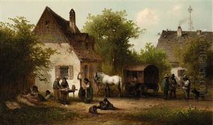 Zigeunerlager Vor Einem Gehoft by Anton Doll