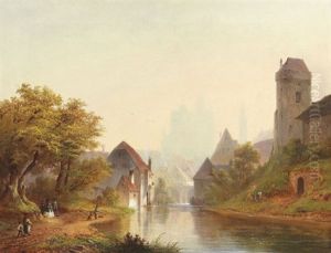 Stadtansicht Mit Burg