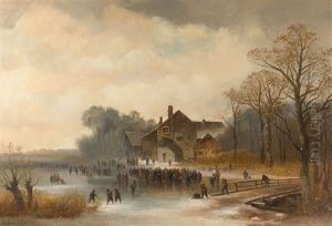 Eisvergnugen Auf Einem Bayerischen See by Anton Doll