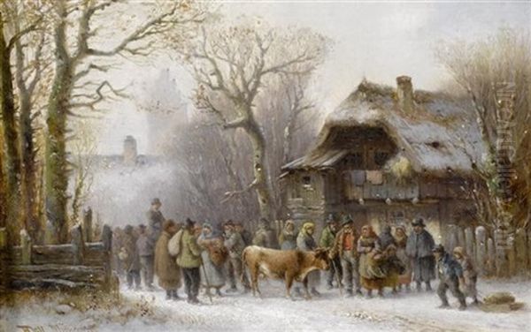 Viehmarkt Vor Der Stadt Im Winter - view 1