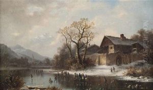 Winter Am Zugefrorenen See by Anton Doll