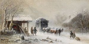 Poststation Im Schneetreiben Poststation Im Schneetreiben