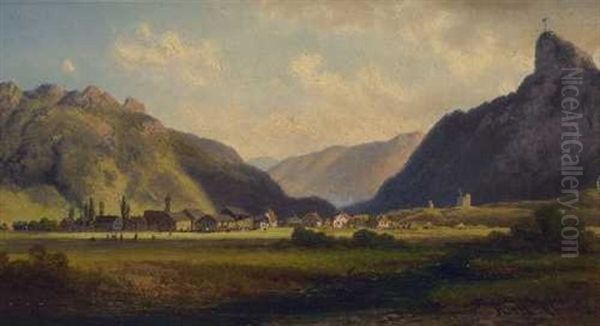 Oberammergau Mit Kofel Und Passionstheater - view 1